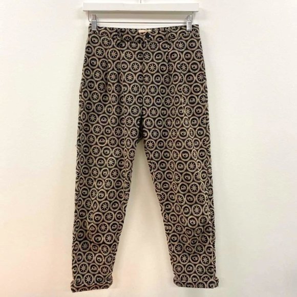 GORMAN Eyes To The Sun Black Embroidered Cotton High Waisted Office Pants - Picture 5 of 10